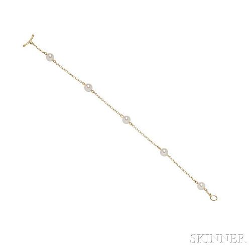 18kt Gold and Cultured Pearl "Pearls by the Yard" Bracelet, Elsa Peretti, Tiffany & Co.