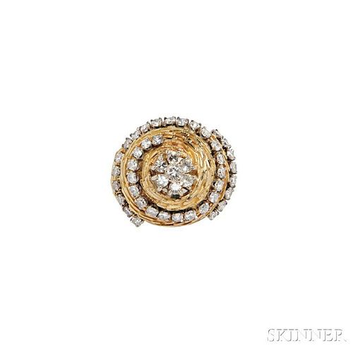 18kt Gold and Diamond Dome Ring
