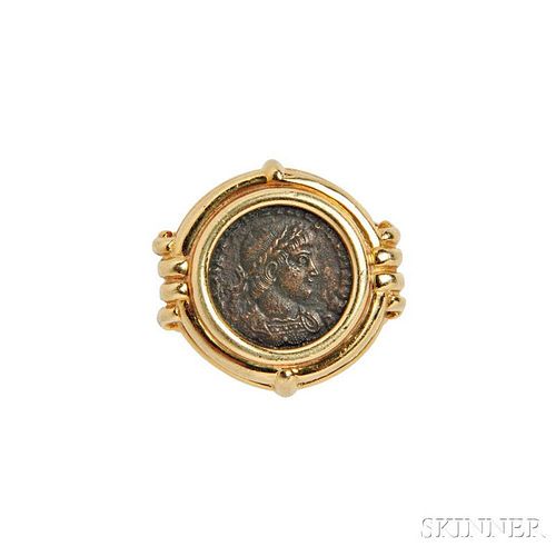 18kt Gold and Bronze Coin Ring