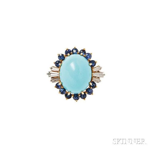 18kt Gold and Turquoise Ring
