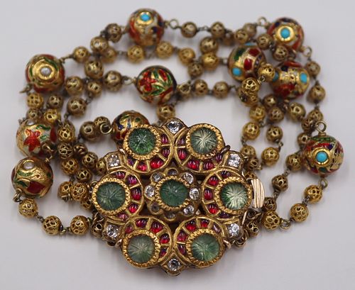 JEWELRY. Mughal Style 14kt Gold Colored Gem