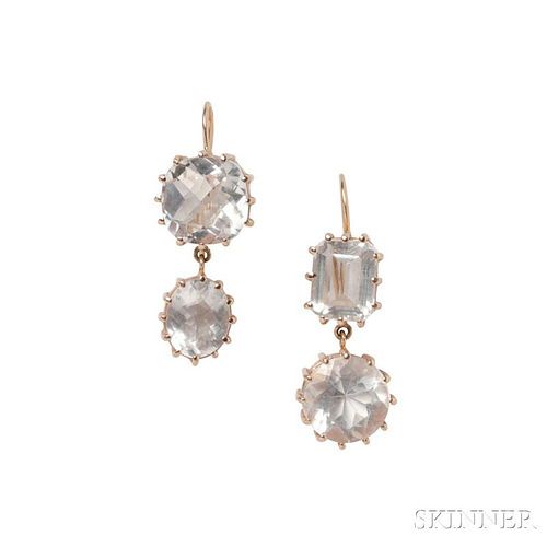 18kt Rose Gold and Rock Crystal Earrings