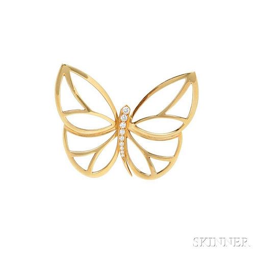 18kt Gold and Diamond Butterfly Brooch, Van Cleef & Arpels