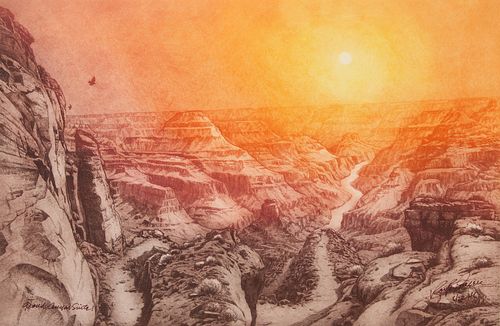 Roy Purcell, Grand Canyon I, Etching