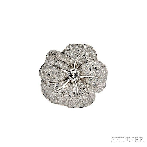Diamond Flower Brooch
