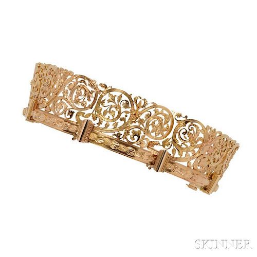 Renaissance Revival 18kt Gold Bracelet, Falize Aine & Fils
