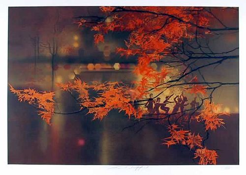 Robert Peak, Autumn Leaves (Frank Gifford), Lithograph