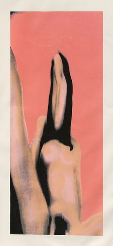 Larry Bell, Nude 1, Screenprint with Flocking
