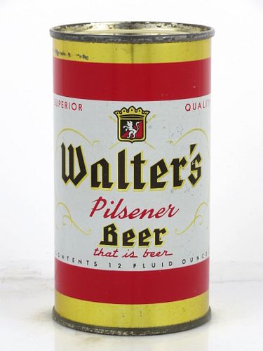 1960 Walter's Pilsener Beer 12oz (metallic) 144-23 Flat Top Can Eau Claire, Wisconsin