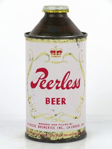 1950 Peerless Beer (F) 12oz 179-04 Cone Top Can La Crosse, Wisconsin