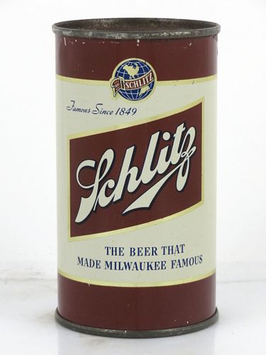 1949 Schlitz Beer 12oz 129-25v1 Flat Top Can Milwaukee, Wisconsin