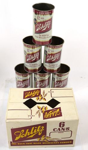 1957 Schlitz Beer (Flat Tops) Six Pack Can Carrier Milwaukee, Wisconsin