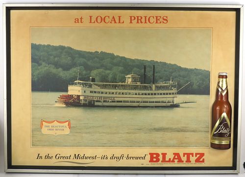 1952 Blatz Beer "Belle of Louisville" Wall Sign Milwaukee, Wisconsin