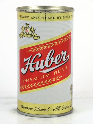 1960 Huber Premium Beer 12oz 84-09 Flat Top Can Monroe, Wisconsin