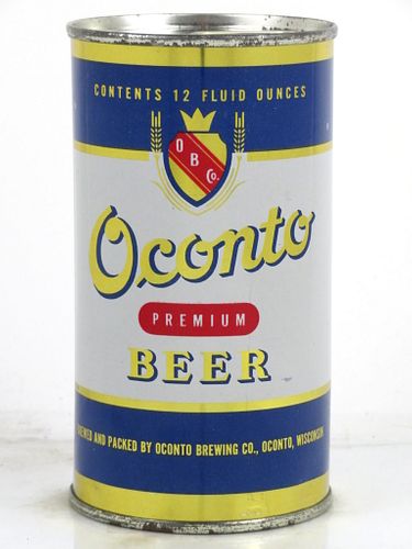 1963 Oconto Premium Beer 12oz T98-35j Tab Top Can Oconto, Wisconsin