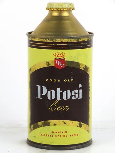 1953 Potosi Beer 12oz 179-24 Cone Top Can Potosi, Wisconsin