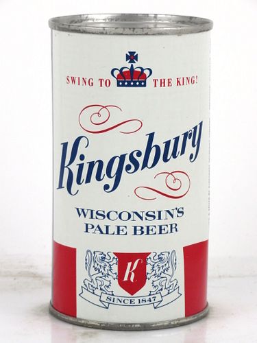 1961 Kingsbury Beer 12oz 88-10.1 Flat Top Can Sheboygan, Wisconsin