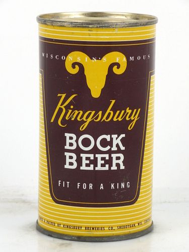 1952 Kingsbury Bock Beer 12oz 88-13.1 Flat Top Can Sheboygan, Wisconsin