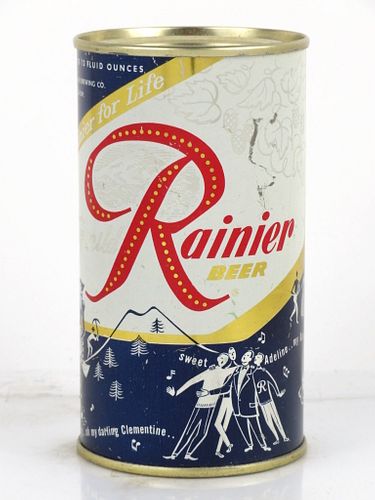 1957 Rainier Jubilee Beer "Deep Sapphire" 12oz Flat Top Can Seattle, Washington