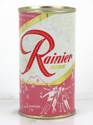 1957 Rainier Jubilee Beer "Indian Red" 12oz Flat Top Can Seattle, Washington