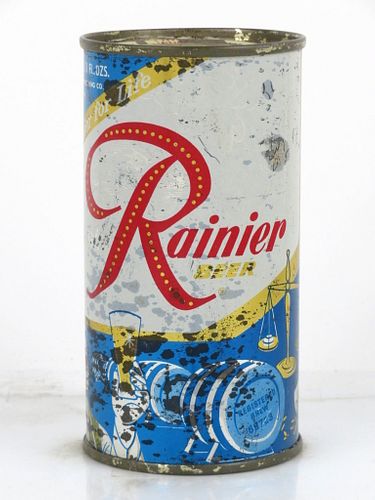 1958 Rainier Jubilee Beer 11oz Flat Top Can Spokane, Washington