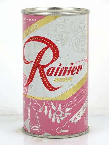 1956 Rainier Jubilee Beer "Old Pink" 12oz Flat Top Can Spokane, Washington