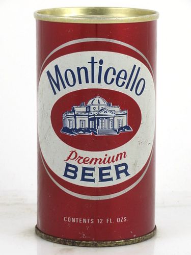 1967 Monticello Premium Beer 12oz T95-07 Tab Top Can Norfolk, Virginia