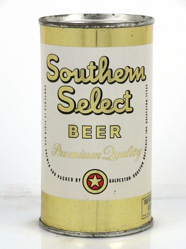 1954 Southern Select Beer 12oz 134-30 Flat Top Can Galveston, Texas