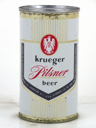 1965 Krueger Pilsner Beer 12oz 90-35 Flat Top Can Cranston, Rhode Island