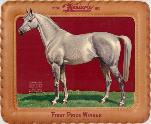 1950 Kaier's Beer Arabian Horse 3D Cardboard Sign Mahanoy City, Pennsylvania