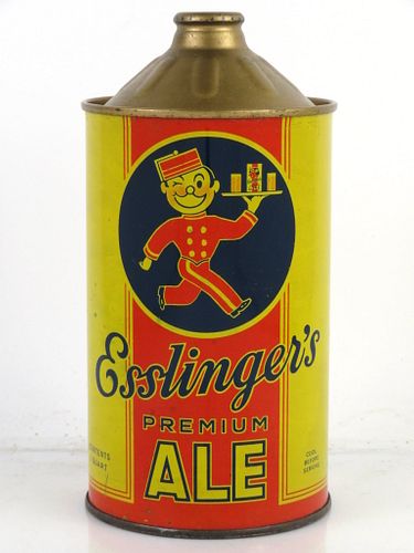 1940 Esslinger's Little Man Ale 208-09 32oz Quart Can Philadelphia, Pennsylvania