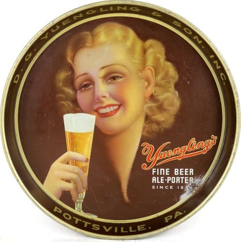 1937 Yuengling's Beer/Ale/Porter 12 inch Serving Tray Pottsville, Pennsylvania