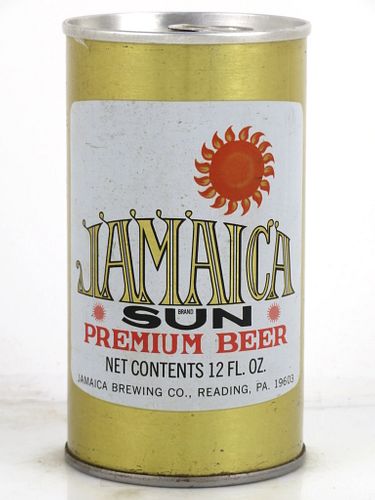1966 Jamaica Sun Premium Beer 12oz T82-26 Tab Top Can Reading, Pennsylvania