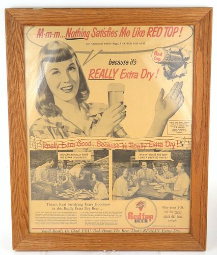 1951 Red Top Beer Phyllis Riggs Ad Cincinnati, Ohio