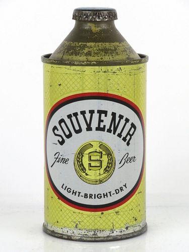 1948 Souvenir Fine Beer 12oz 185-25 Cone Top Can Youngstown, Ohio