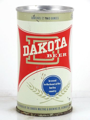 1963 Dakota Beer 12oz T58-10 Tab Top Can Bismarck, North Dakota
