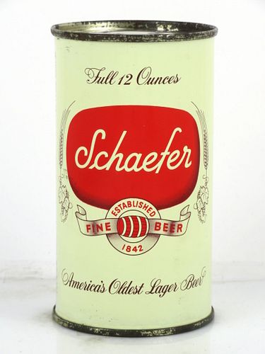 1954 Schaefer Fine Beer 12oz 128-15.2b Flat Top Can New York, New York