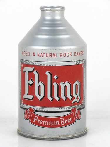 1947 Ebling Premium Beer 12oz 193-12 Crowntainer Cone Top Can New York, New York