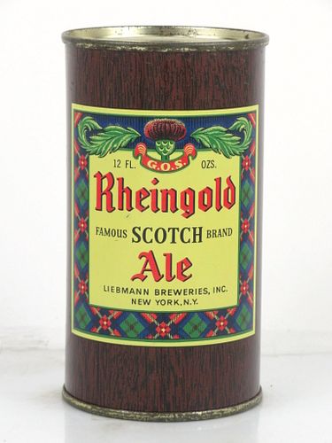 1950 Rheingold Scotch Ale 12oz 123-26 Flat Top Can New York (Brooklyn), New York
