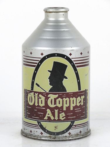 1939 Old Topper Ale 12oz 197-31 Crowntainer Cone Top Can Rochester, New York