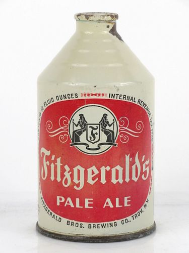 1946 Fitzgerald's Pale Ale 12oz 193-32.2 Vertical Black Crowntainer Can Troy, New York