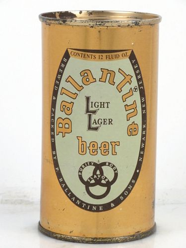 1960 Ballantine Light Lager Beer 12oz 33-40 Flat Top Can Newark, New ...