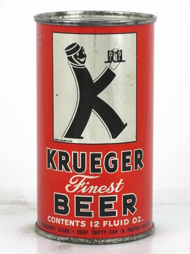 1946 Krueger Finest Beer 12oz 90-11 Flat Top Can Newark, New Jersey