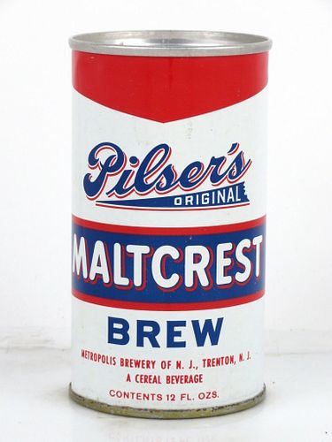 1964 Pilser's Maltcrest Brew 12oz 116-04 Flat Top Can Trenton, New Jersey