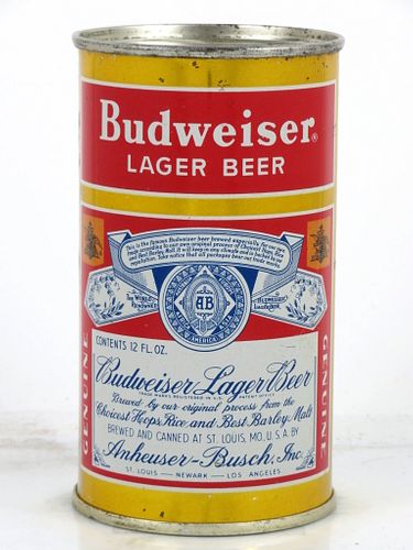 1954 Budweiser Lager Beer 12oz 44-11 Flat Top Can Saint Louis, Missouri