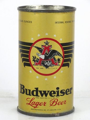 1948 Budweiser Lager Beer 12oz OI-162 Flat Top Can Saint Louis, Missouri