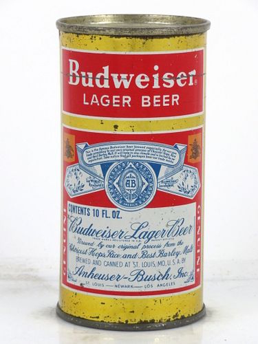 1954 Budweiser Lager Beer 10oz 44-10 Flat Top Can Saint Louis, Missouri
