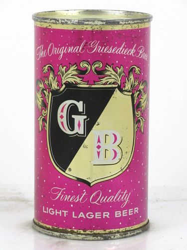 1955 Griesedieck Bros. Light Lager Beer 12oz 77-01 Flat Top Can Saint Louis, Missouri