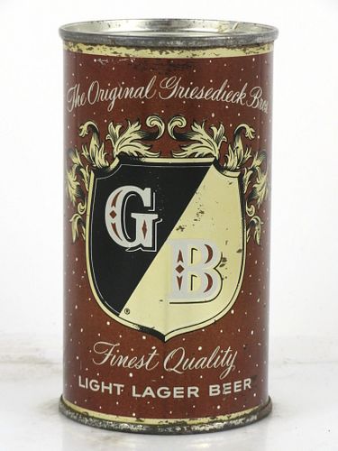 1955 Griesedieck Bros. Light Lager Beer 12oz 77-01v Flat Top Can Saint Louis, Missouri