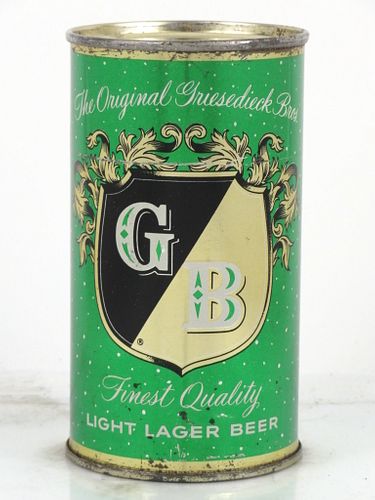 1955 Griesedieck Bros. Light Lager Beer 12oz 77-03 Flat Top Can Saint Louis, Missouri